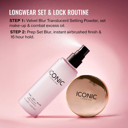 ICONIC LONDON Prep Set Blur Setting Spray | Makeup Fixing Spray, Blurs Imperfections and Gives Skin a Radiant Glow, Vegan Makeup, 120 mL / 4.05 Fl Oz. - Maple Wellness Supplements
