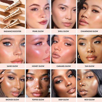 ICONIC LONDON Radiance Booster | Liquid Radiance Lightweight Skin Tint for a Glowy Makeup Look, Cruelty Free, Vegan Makeup (Champagne Glow) 30 mL/ 1.01 Fl Oz - Maple Wellness Supplements