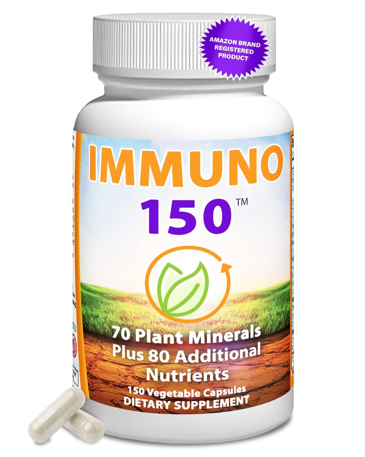 Immuno 150, Immune Support Supplement, Packed with 70 Plant Minerals, 13 Essential Vitamins and 68 Additional Nutrients-150 Vegetable Capsules- Immune Boost for All Age Groups - Maple Wellness Supplements