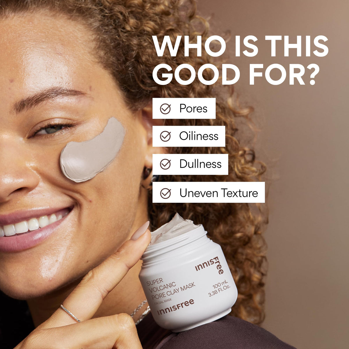 Innisfree Super Volcanic Clay Mask, Premium Korean Skincare with AHA and Natural Clusters for Deep Pore Detox, Gentle Exfoliation, Oil Control - Maple Wellness Supplements