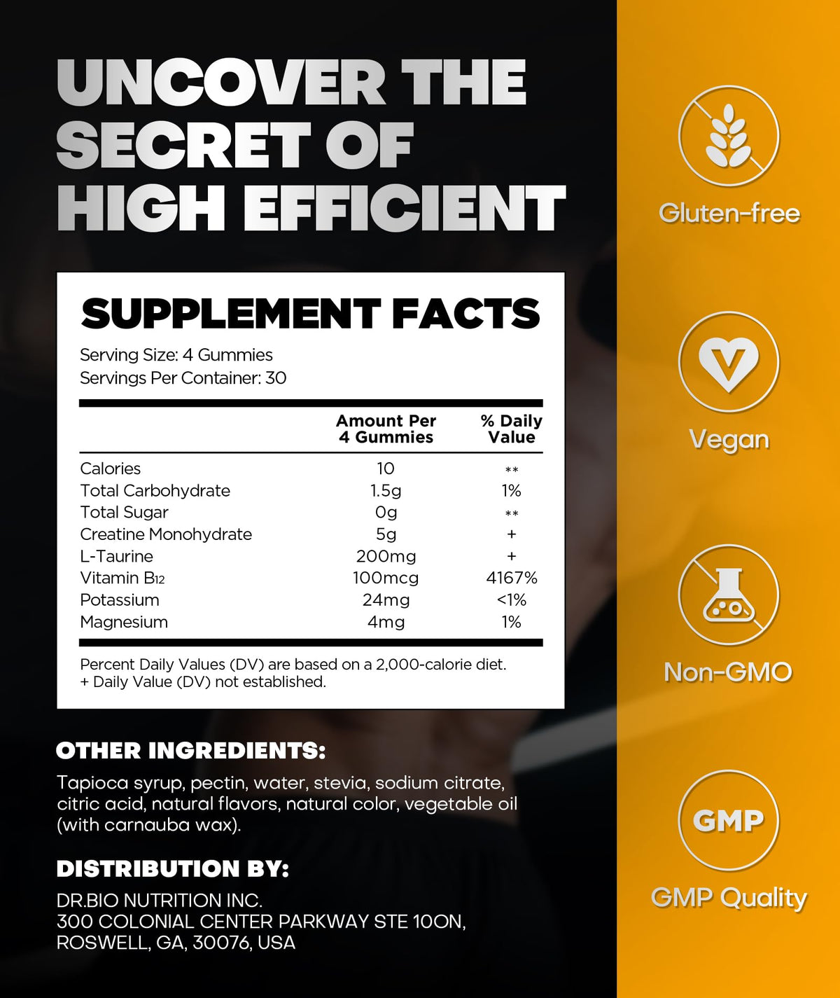 Instant Boost Creatine Monohydrate Gummies, Complex Formula with Real 5000mg Creatine, L-Taurine, B12, Mg & K, Pre-Workout Creatine for Women & Men to Support Energy - Maple Wellness Supplements