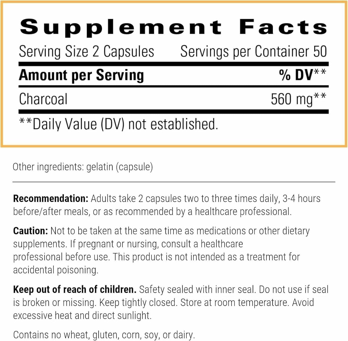 Integrative Therapeutics Activated Charcoal - Digestive & Gut Health Supplement - Effective Gastrointestinal Support - Gluten-Free & Dairy-Free - Maple Wellness Supplements