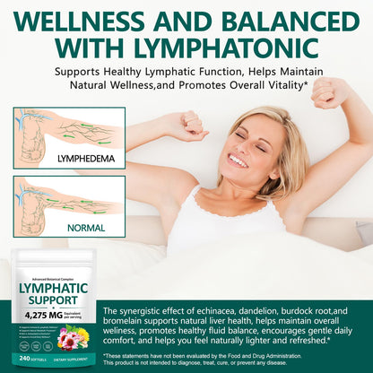 ISUNRISE Lymphatic Drainage Supplements 4275mg 21-in-1 Herbal Blend with Echinacea, Dandelion & Burdock Root, Promotes Healthy Circulation & Immune System Support, 240 Softgels - Maple Wellness Supplements