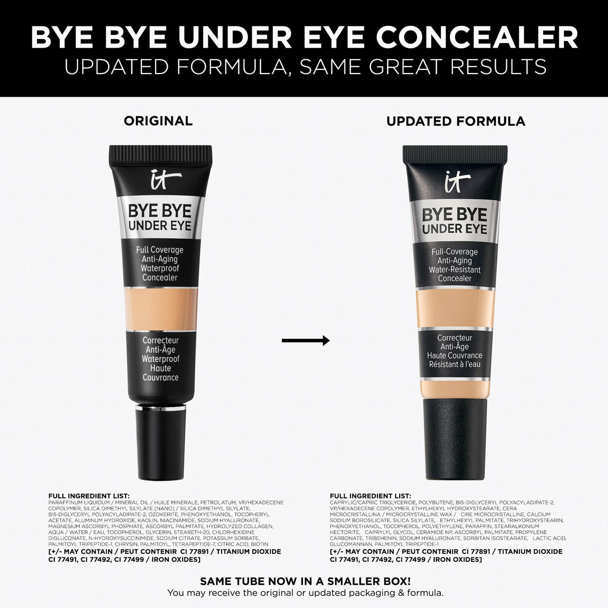 IT Cosmetics Bye Bye Under Eye Concealer (Light Nude) - Water-Resistant, Full Coverage Brightening Concealer For Dark Circles, Fine Lines, Redness & Discoloration, Anti-Aging, 24H Wear - 0.4 fl oz - Maple Wellness Supplements