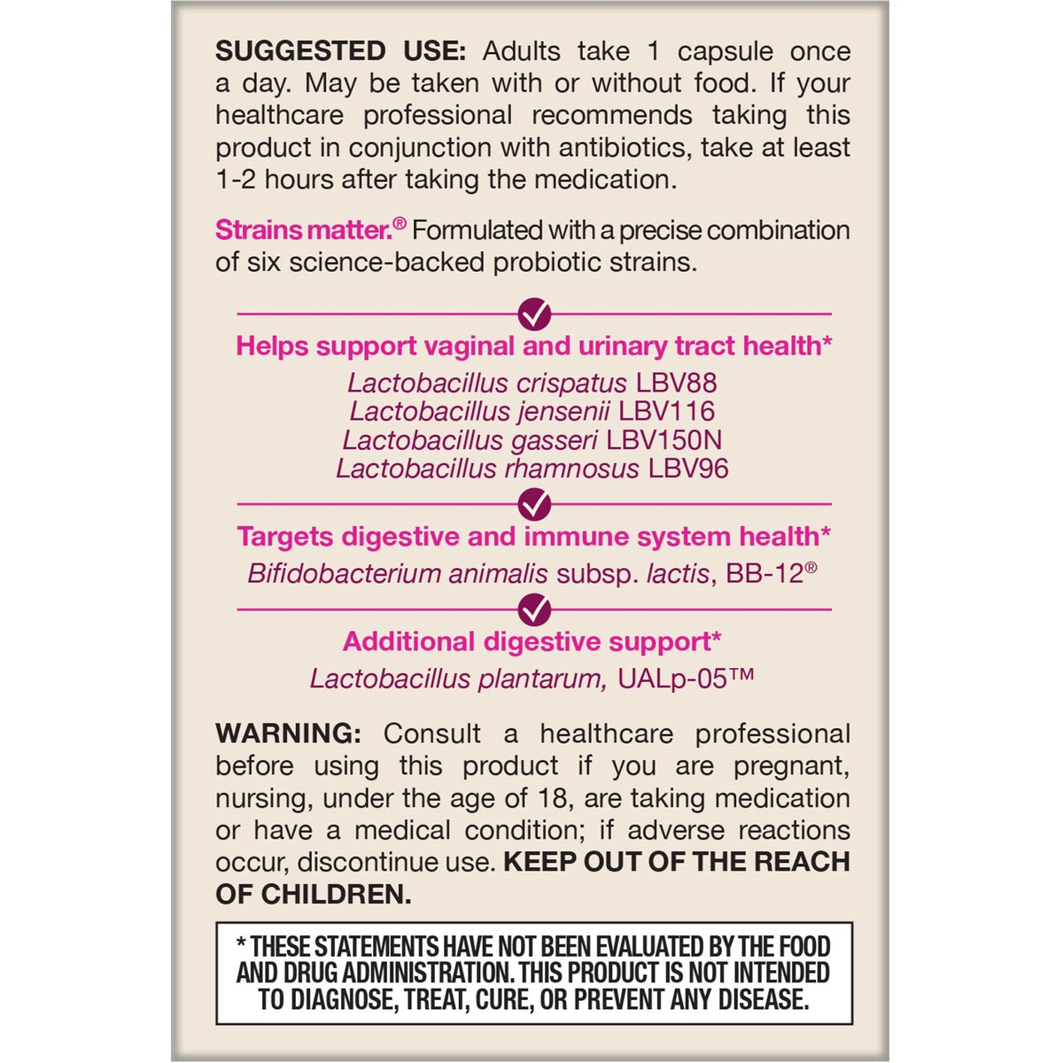 Jarrow Formulas Fem-Dophilus Advanced Vaginal & Digestive Probiotics 10 Billion CFU with 6 Science Backed Strains, for Vaginal, Urinary Tract - Maple Wellness Supplements
