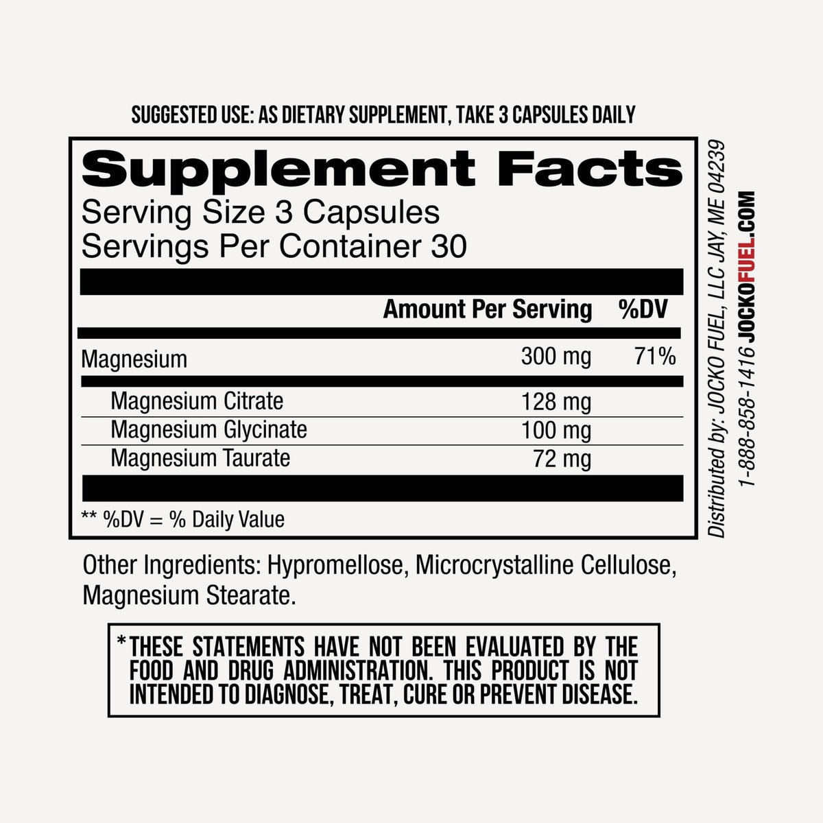 Jocko Fuel Magnesium Complex Supplement - Magnesium Glycinate, Citrate, & Taurate Capsules Dietary Supplement for Muscle Recovery & Relaxation, Heart, Nerve, Bone Support, & Sleep 30-Day Supply - Maple Wellness Supplements