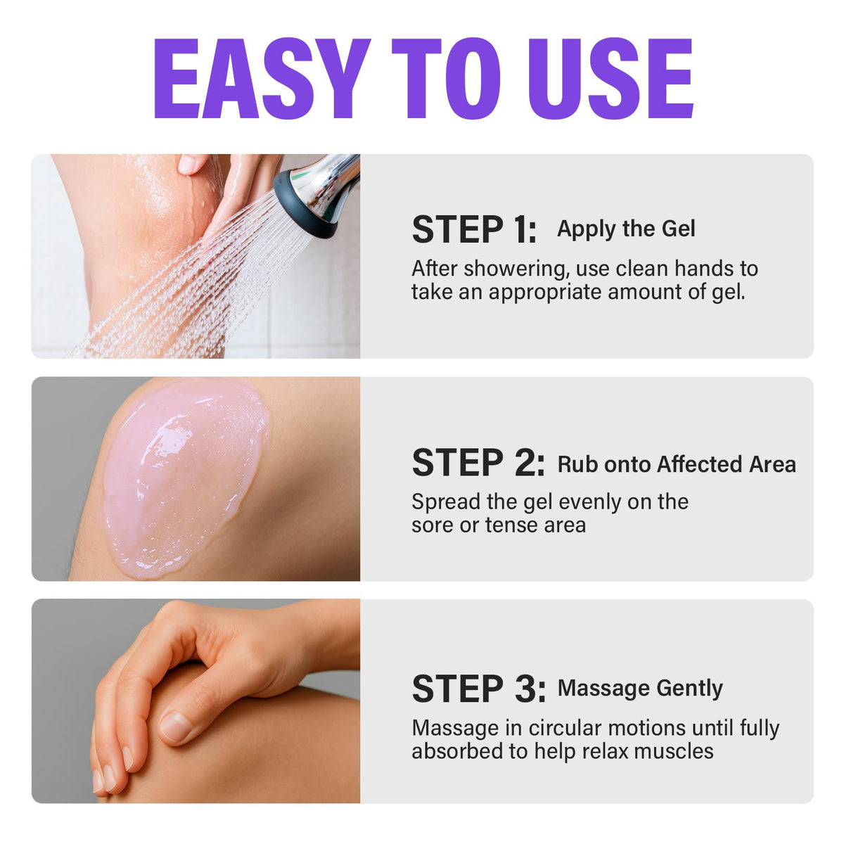 Joint Purple Gel, Fast-Absorbing Soothing Relief Massage Gel with Natural Extracts, Support Muscle, Joint, Shoulder, Knee, Back, Lumbar & Muscle Stiffness - Maple Wellness Supplements