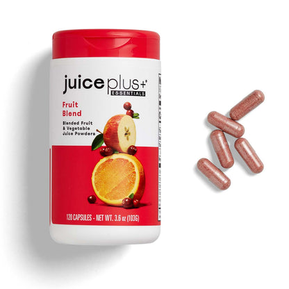 JuicePlus+ Fruit Blend: Plant-Based Whole Food Supplement with Apple, Peach, Cranberry, & More! - Vegan, Gluten-Free, Non-GMO, Kosher - Packed with Plant-Based Vitamins - 1 Bottle (60 Servings) - Maple Wellness Supplements