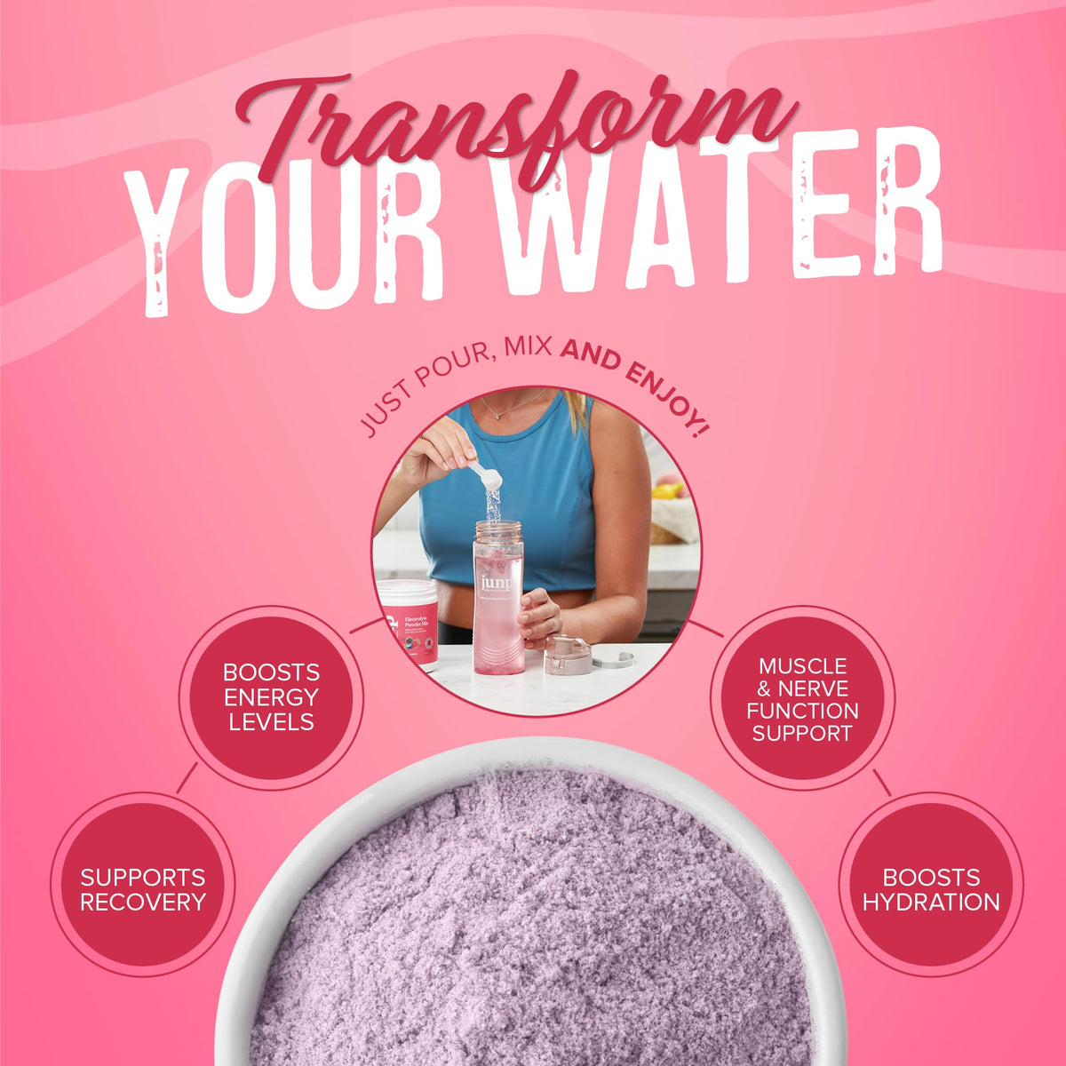 JUNP Electrolytes Powder No Sugar No Carbs, Wild Berry Fruit Flavor Keto Electrolyte Drink Mix - Potassium & Salt Hydration Powder Electrolytes, Zero Calorie Sugar Free Electrolyte Powder, 90 Servings - Maple Wellness Supplements