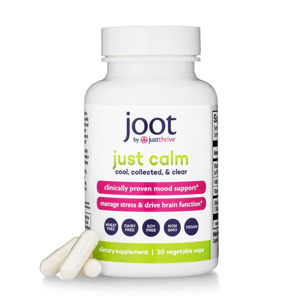 Just Thrive - Just Calm - Cortisol Manager - Calming, Memory, and Mood Support Supplement - Vegan, 30 Calm Capsules - Maple Wellness Supplements
