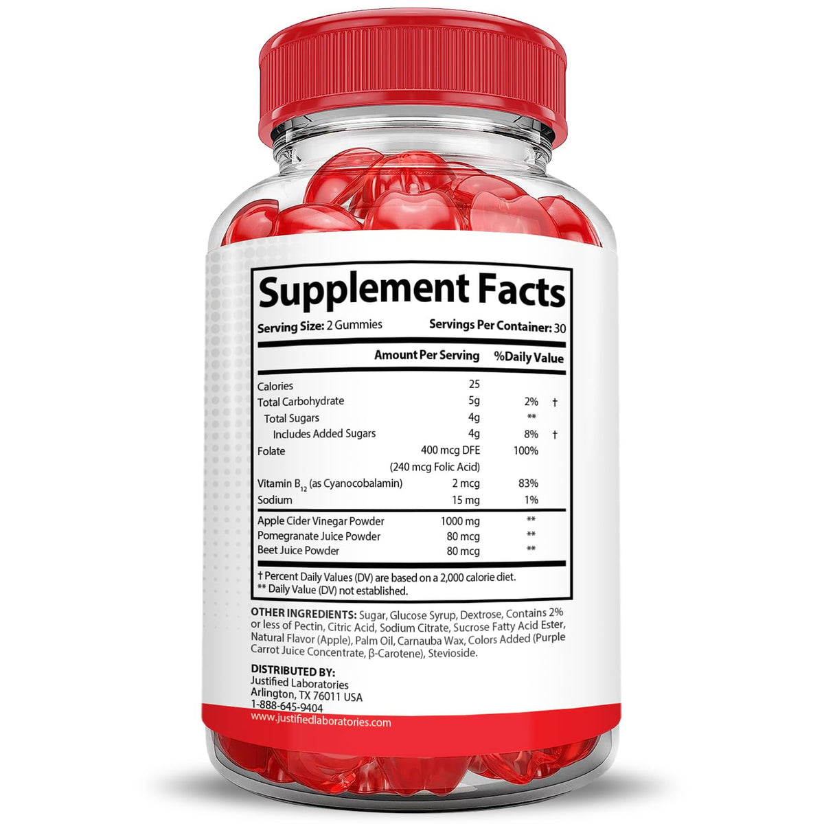 Justified Laboratories (5 Pack) Vital Pump XL Performance Gummies 1000MG Advanced Formula Vital PumpXL Formulated with Beet Juice ACV Pomegranate Beet Powder B12 Vegan Non GMO 300 Gummys - Maple Wellness Supplements