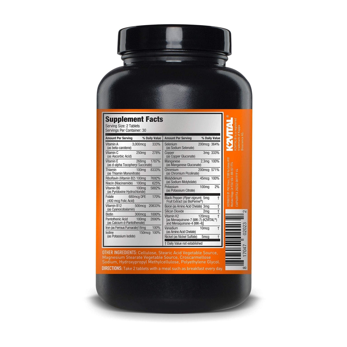 JYM Supplement Science Vita JYM Sports Multivitamin & Mineral Support, Vitamin A, C, B6, B12, E, K, Boron, Biotin, Potassium 60 Tablets - Maple Wellness Supplements