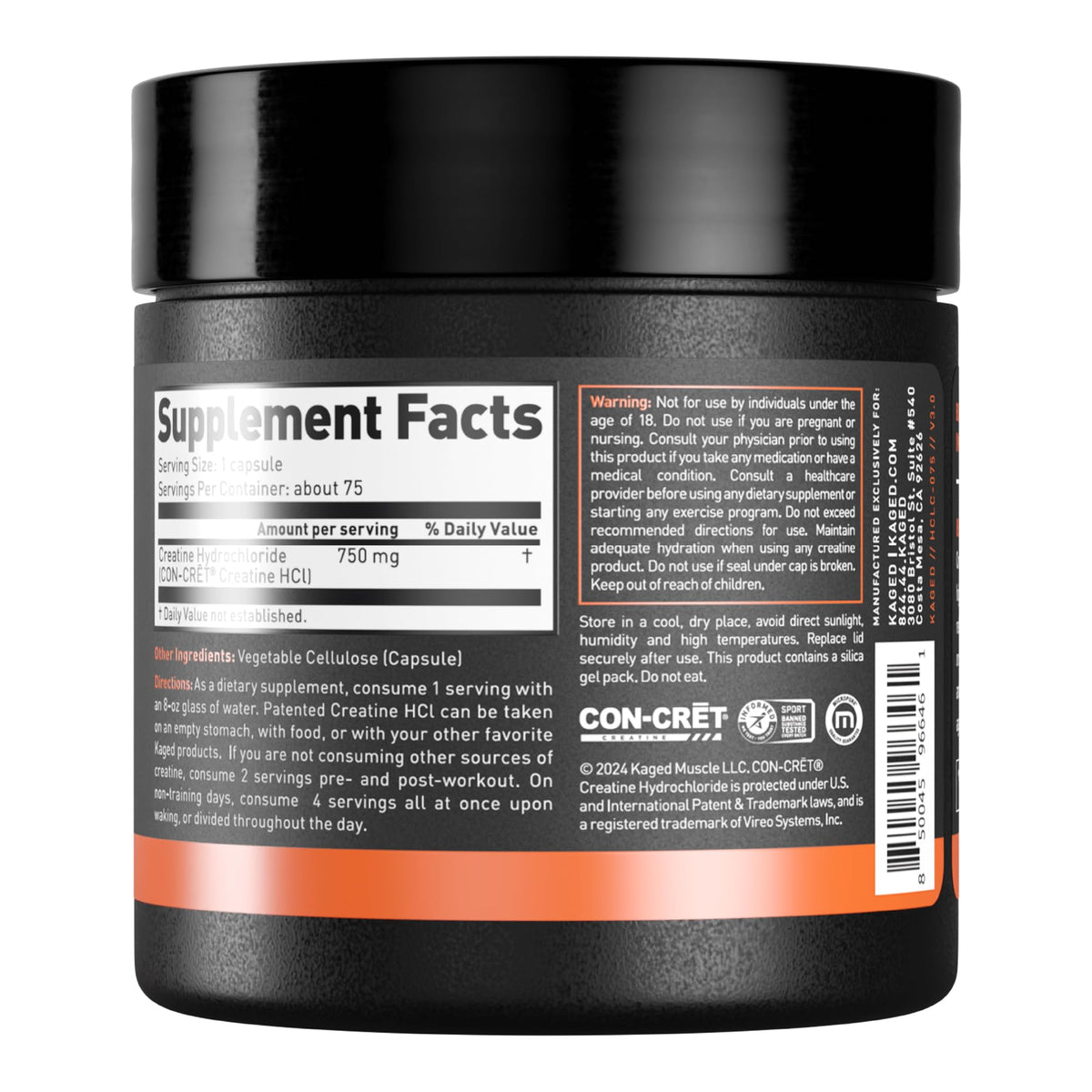 Kaged Creatine HCl Capsules | 7X Concentrated vs Mono | Muscle Building & Recovery | High Absorption | No Bloating | Creatine for Men & Women - Maple Wellness Supplements