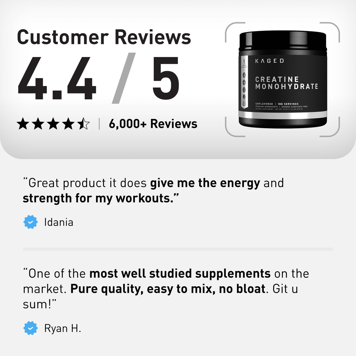 Kaged Creatine Monohydrate Micronized Powder | Unflavored | Muscle Building & Recovery | 5000 mg Per Serving | Vegan, Gluten Free, Easily Digestible - Maple Wellness Supplements