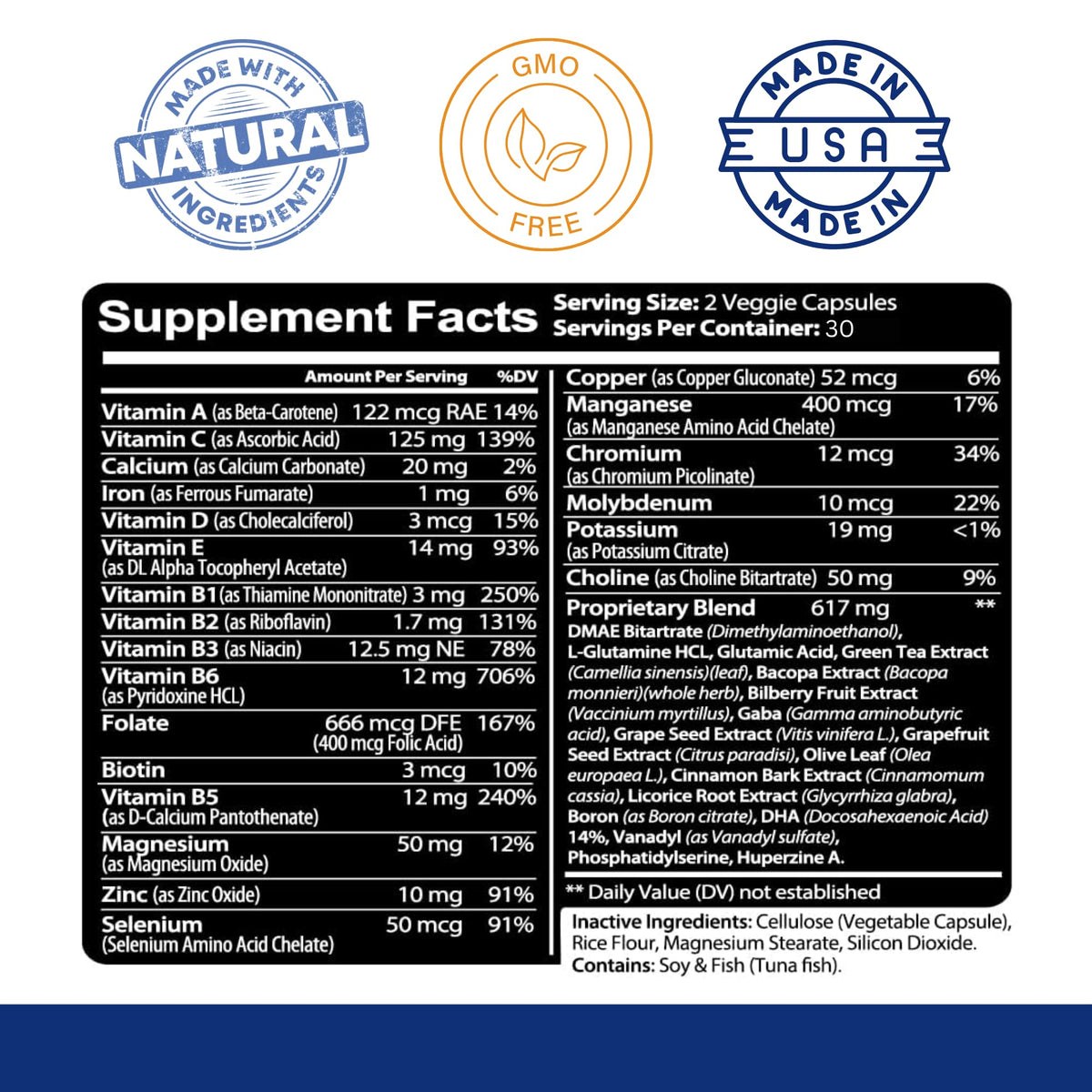 Kaya Naturals - Neuro Brain for Memory & Focus - Nootropic Energy Capsule - Nootropic Brain Support Supplement - Focus & Concentration & Learning Accuracy - Cognitive Function - 60 Count - Maple Wellness Supplements