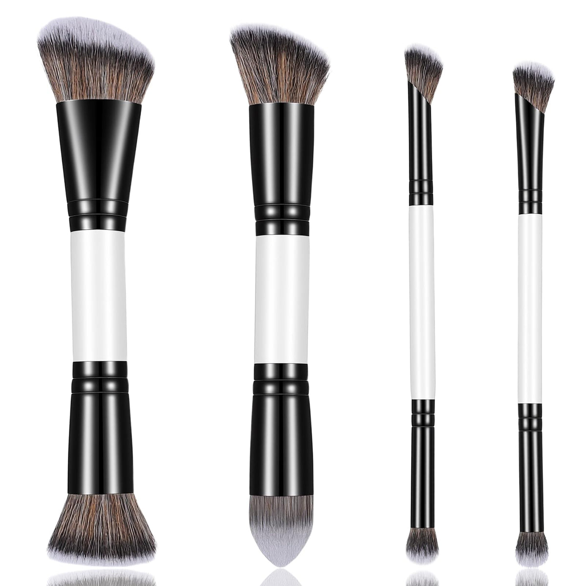 KFHENSOM 4PCS Foundation Contour Conceal Brush Set Dual-Ended Makeup Brushes Set Professional Powder Blush Concealer Eyeshadow Kabuki Foundation Brush Kit for Liquid Loose Powder Cream - Maple Wellness Supplements