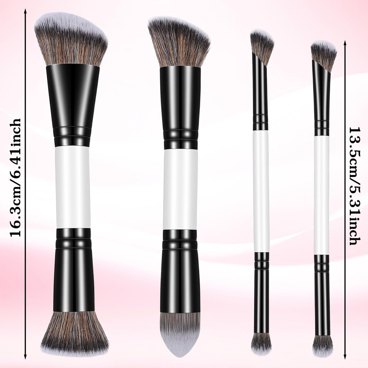 KFHENSOM 4PCS Foundation Contour Conceal Brush Set Dual-Ended Makeup Brushes Set Professional Powder Blush Concealer Eyeshadow Kabuki Foundation Brush Kit for Liquid Loose Powder Cream - Maple Wellness Supplements