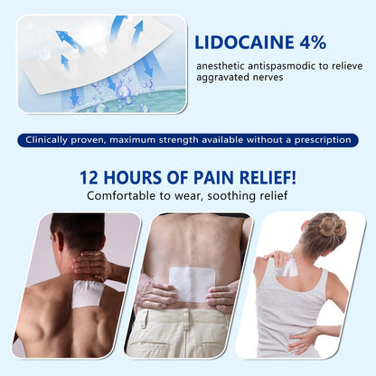 KIbabyDI Professional Lidocaine Pain Relief Patches - 20 Count | 4% Medicated Gel Patches for Targeted Joint & Muscle Comfort | Long-Lasting 12-Hour Relief, Ultra-Flexible Design -lb265 - Maple Wellness Supplements