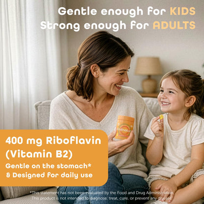 kindnature Vitamin B2 Gummies - Riboflavin 400mg Supplement for Kids & Adults - Non-GMO, Soy & Gluten-Free, Vegan Chewable Gummies (30 Day Supply) (2) - Maple Wellness Supplements