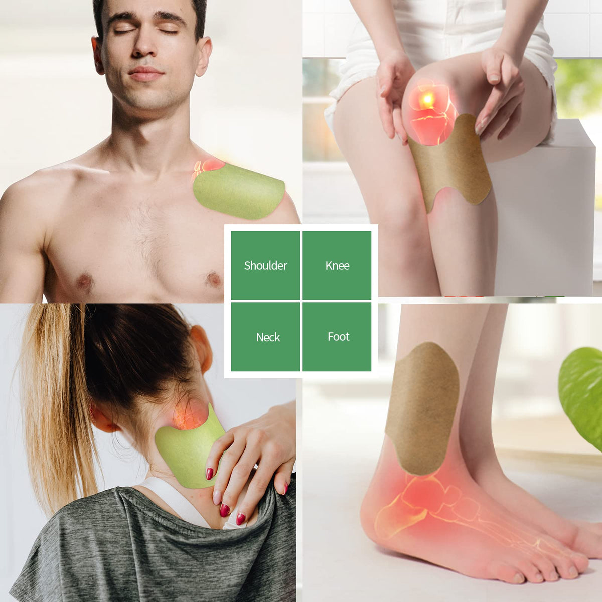 Knee Patch 72 Pcs, for The Relief of Muscle Pain in Joints, Neck and Shoulders, Long-Lasting Warm Knee Patches - Maple Wellness Supplements