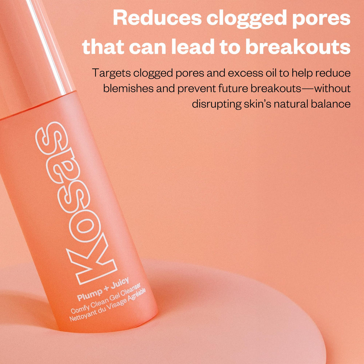 Kosas Plump + Juicy Comfy Clean Gel Cleanser –Hydrating Face Wash for All Skin Types, Deep Clean & Moisturize, Soap & Sulfate Free, with Hyaluronic Acid, Panthenol & Beta Glucan - Maple Wellness Supplements