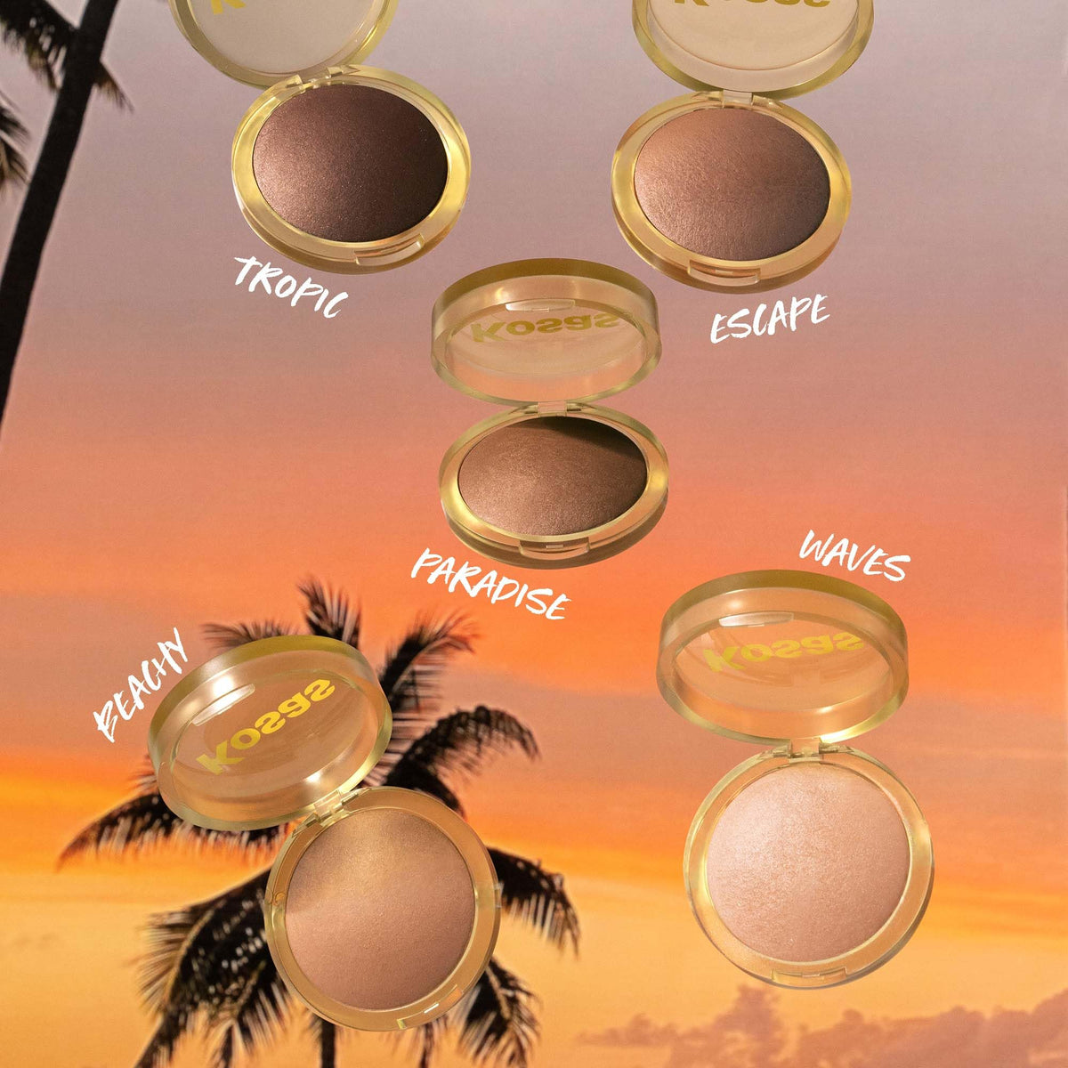 Kosas Sun Show Glowy Warmth Baked Bronzer - Contouring Powder for Cheekbones, Nose & Jawline - Enriched with Concentrated Fatty Acids - Talc-Free, Vegan & Hypoallergenic - Waves - Maple Wellness Supplements