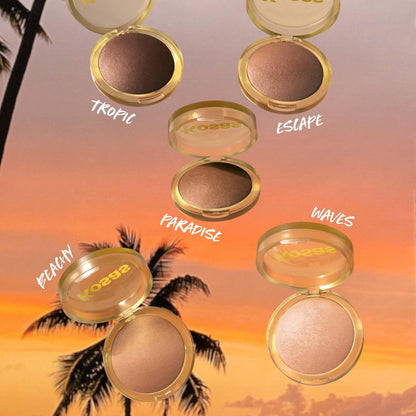 Kosas Sun Show Glowy Warmth Baked Bronzer - Contouring Powder for Cheekbones, Nose & Jawline - Enriched with Concentrated Fatty Acids - Talc-Free, Vegan & Hypoallergenic - Waves - Maple Wellness Supplements