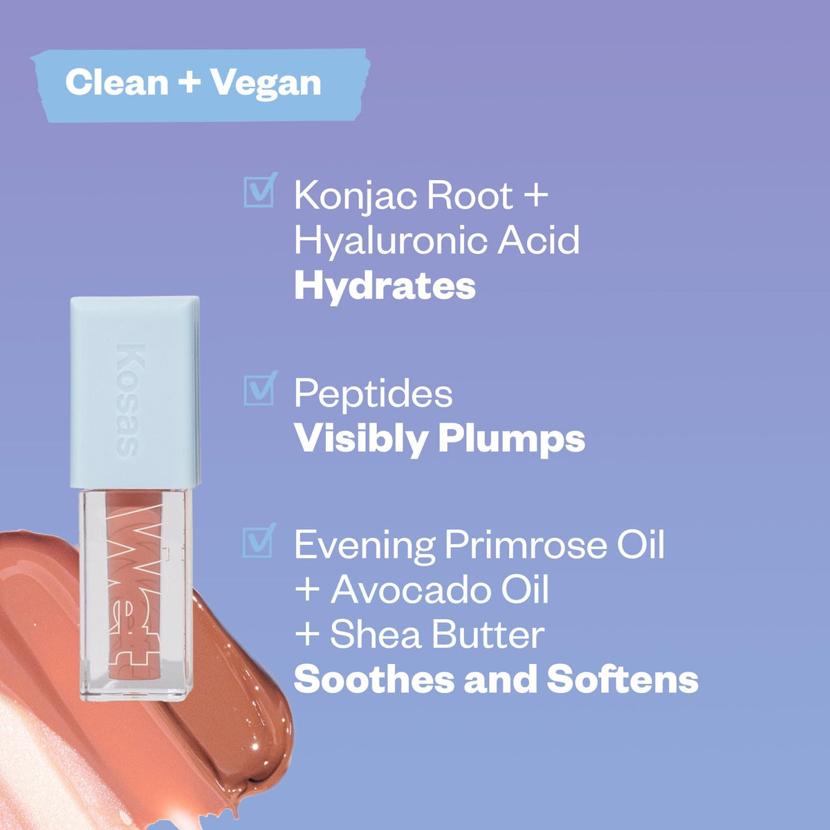 Kosas Wet Lip Oil Gloss| Juicy, Plumping Treatment, (Revealed) - Maple Wellness Supplements