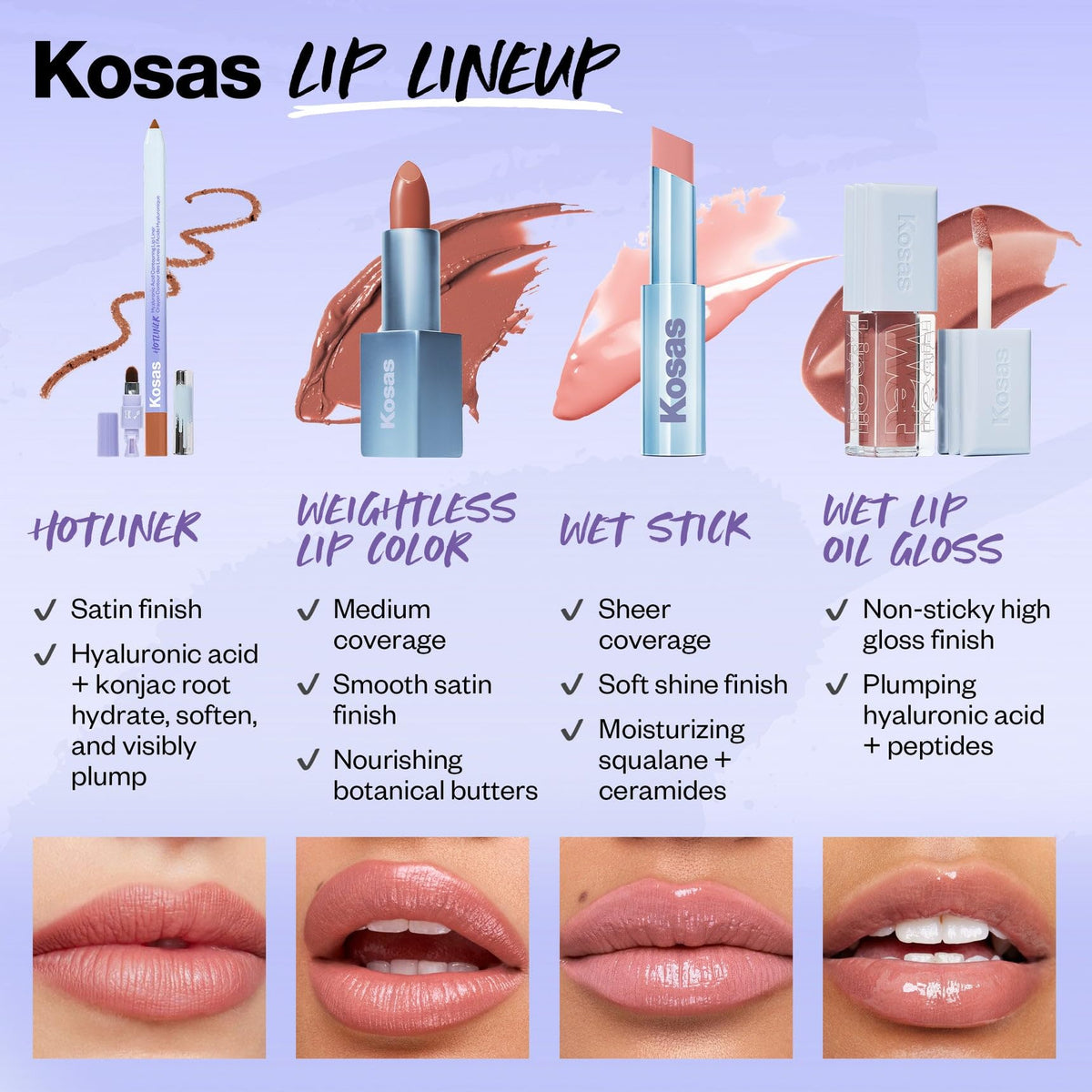 Kosas Wet Lip Oil Gloss| Juicy, Plumping Treatment, (Revealed) - Maple Wellness Supplements