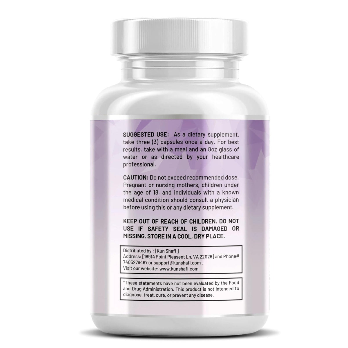 Kun Shafi Magnesium Complex with Magnesium Glycinate Malate, L-Threonate, Taurate, Orotate, Zinc,Aspartate, Copper Manganese & Vitamin D3 B6 Complex - 1Pack - Maple Wellness Supplements