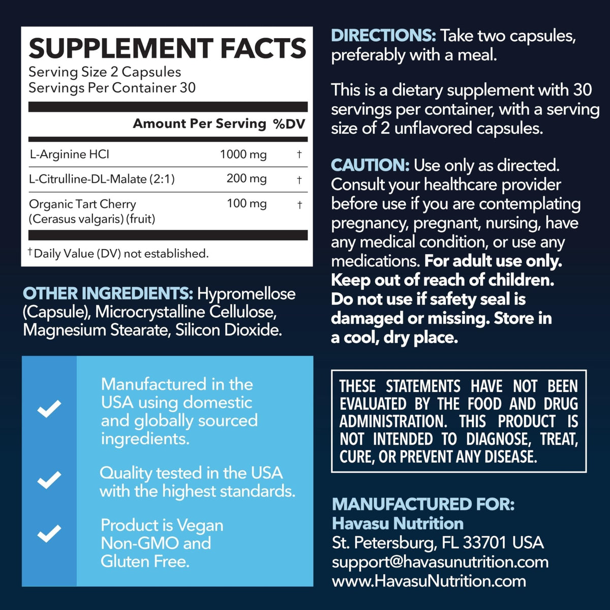 L-Arginine Capsules with L-Citrulline - Nitric Oxide Supplement - L Arginine and L Citrulline Blend - 60 Count - Vegan, Non-GMO Capsules for Performance - Maple Wellness Supplements