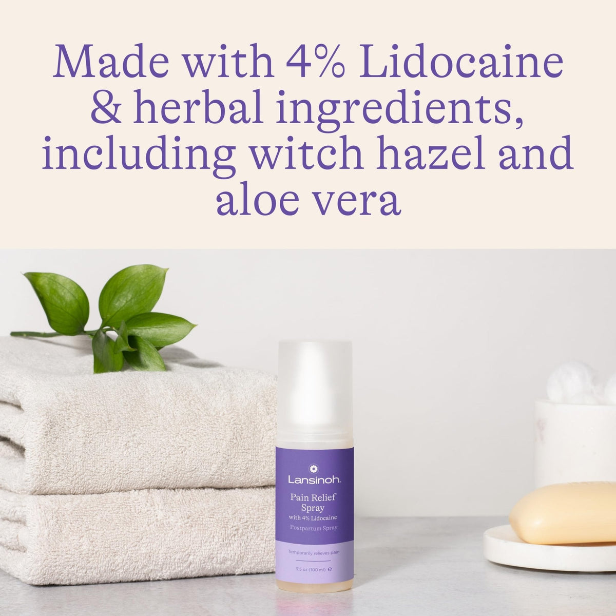 Lansinoh 4% Lidocaine Perineal Spray, Pain Relief for Postpartum Care, 3.5 Ounces - Maple Wellness Supplements