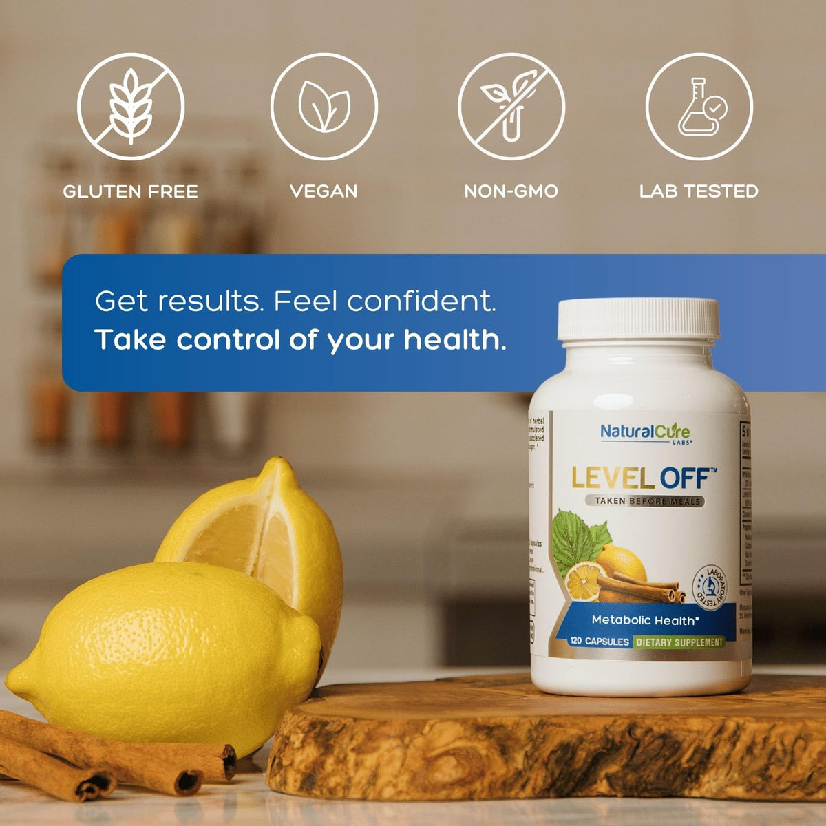 Level Off Glucose Support Supplement – After-Meal Support Formula for Healthy Post-Meal Glucose Response, Plant-Based Capsules for Metabolic Wellness, Vegan & Non-GMO – 120 Count (Pack of 1). - Maple Wellness Supplements