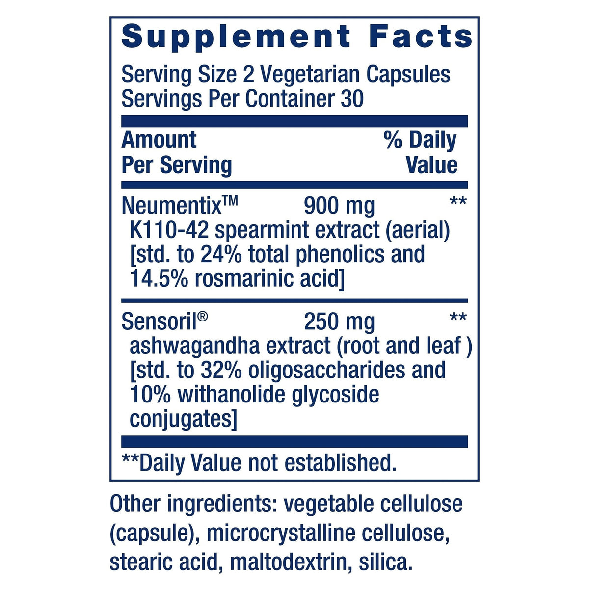 Life Extension Ashwagandha Plus Calm & Focus, ashwagandha Extract, Spearmint Extract, Focus, Attention, Relaxation, Advanced Formula, 60 Vegetarian Capsules - Maple Wellness Supplements