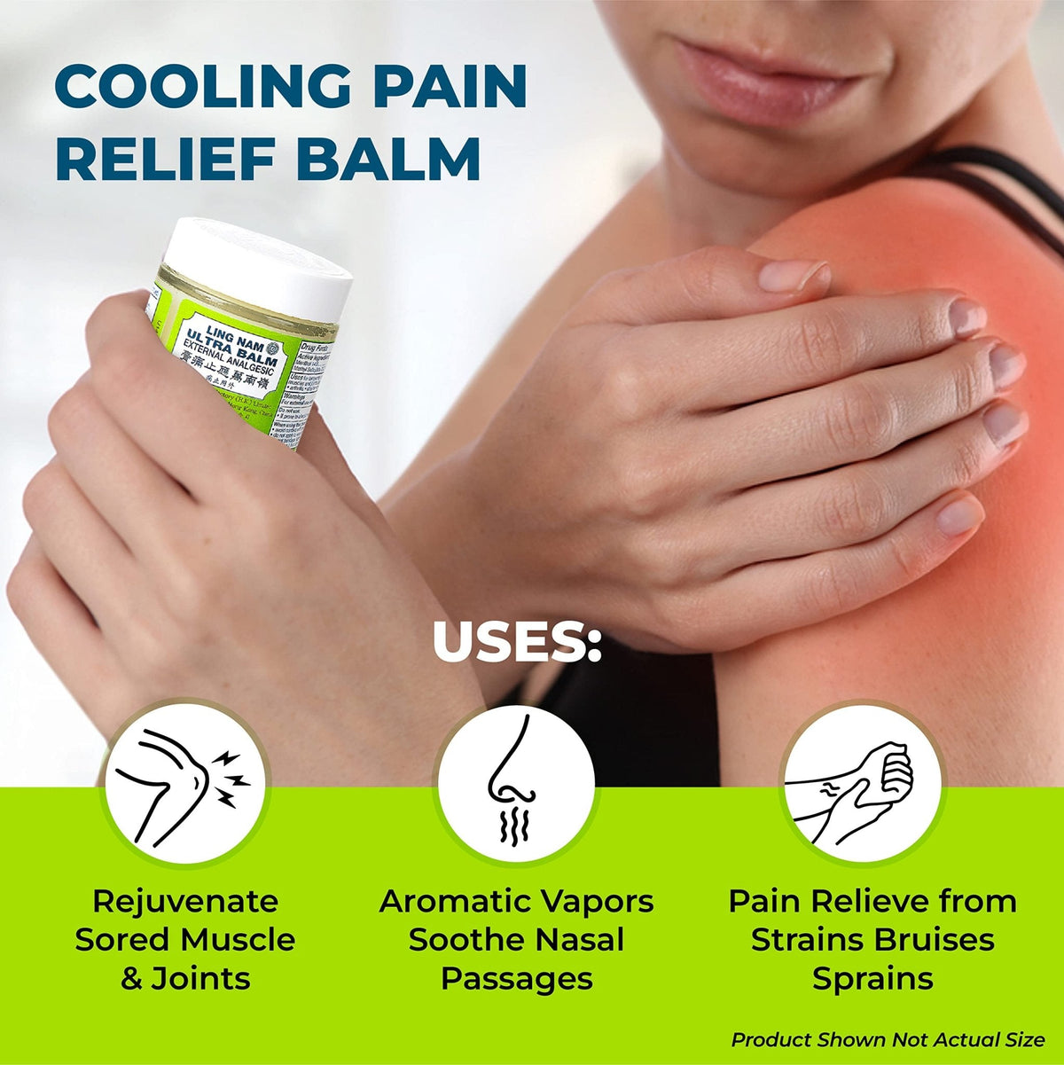 Ling Nam Ultra Balm External Analgesic, for Cooling Pain Relief Simple Backache Arthritis Strains Bruises Sprain, Muscle Pain, Muscle Soreness, 2.3oz (Pack of 3) - Maple Wellness Supplements