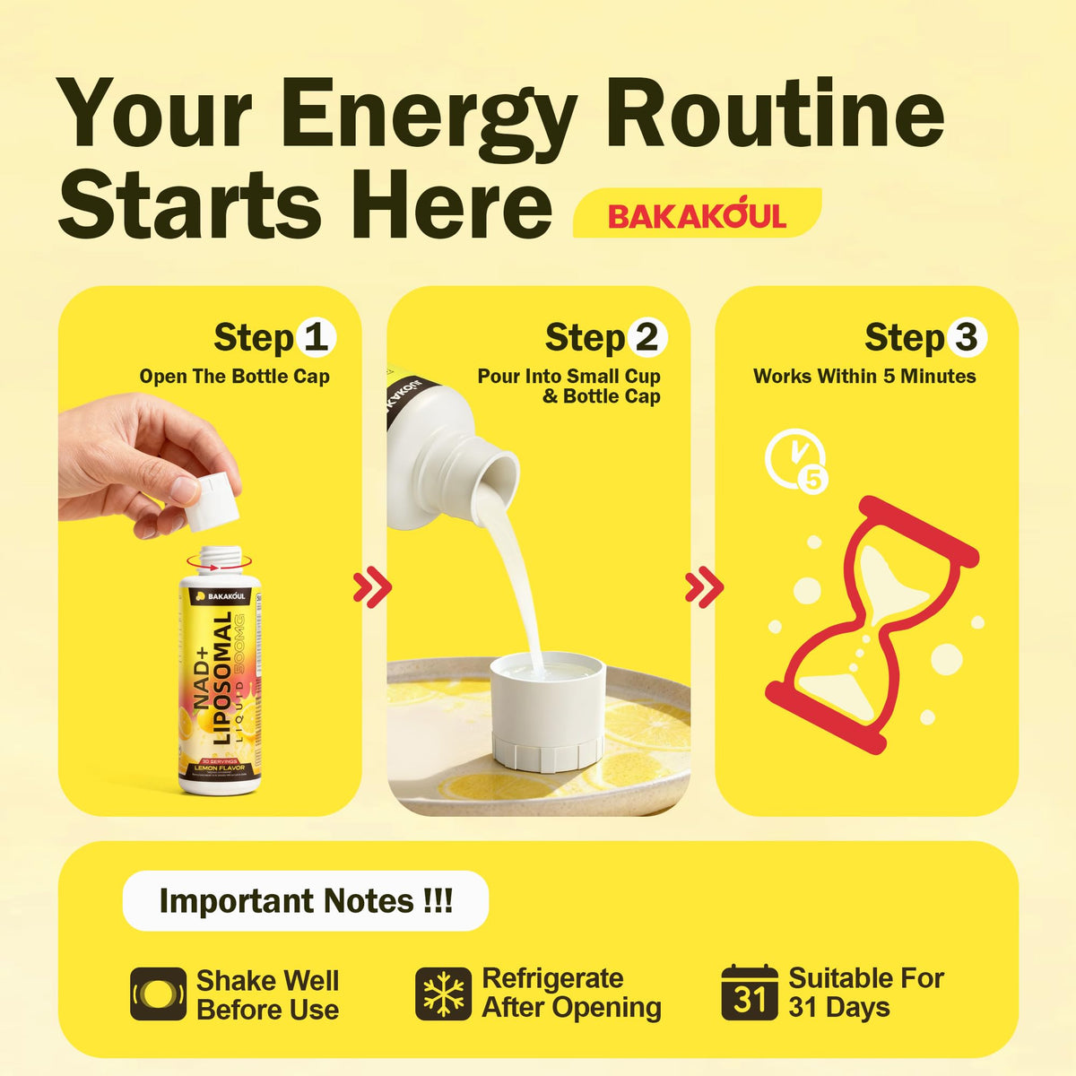 Liposomal NAD+ Liquid Supplement - Designed to Help Support Absorption - Nhanced Cellular Uptake, Helps Support Normal Cellular Health, Supports Cellular Energy Metabolism and Vitality - Lemon Flavor - Maple Wellness Supplements
