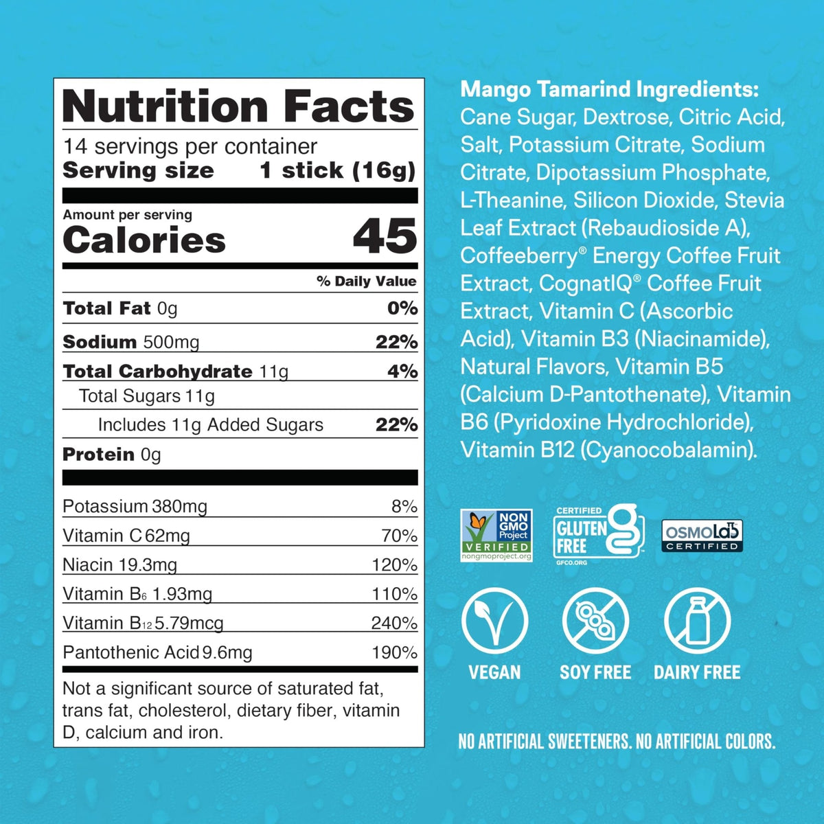 Liquid I.V.® Hydration Multiplier +Energy - Mango Tamarind | Electrolyte Powder Drink Mix | 1 Pack (14 Servings) - Maple Wellness Supplements