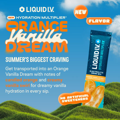 Liquid I.V.® Hydration Multiplier - Orange Vanilla Dream | Electrolyte Powder Drink Mix | 1 Pack (16 Servings) - Maple Wellness Supplements