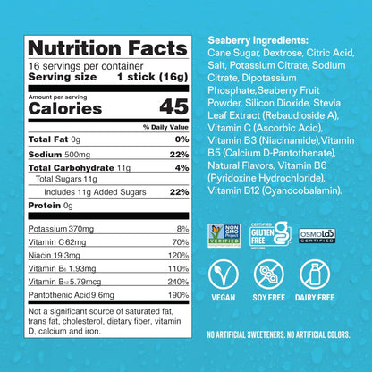 Liquid I.V.® Hydration Multiplier - Seaberry | Electrolyte Powder Drink Mix | 1 Pack (16 Servings) - Maple Wellness Supplements