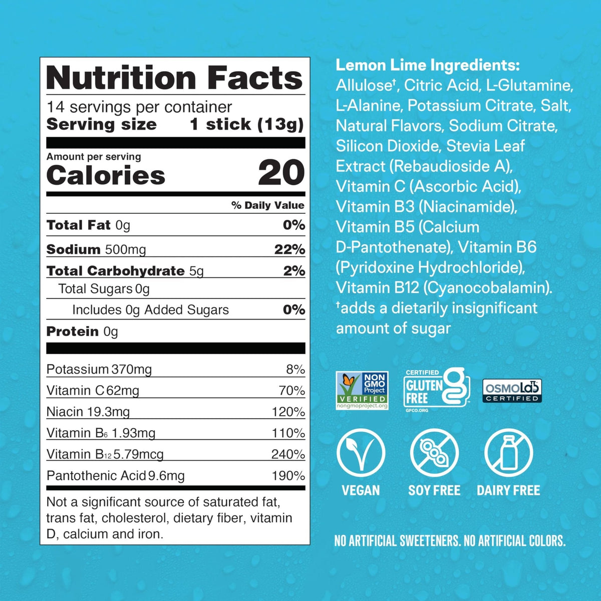Liquid I.V. Hydration Multiplier Sugar-Free - Lemon Lime | Electrolyte Powder Drink Mix | 1 Pack (14 Servings) - Maple Wellness Supplements