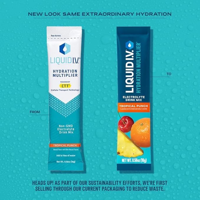 Liquid I.V.® Hydration Multiplier - Tropical Punch | Electrolyte Powder Drink Mix | 3 Pack (48 Servings) - Maple Wellness Supplements