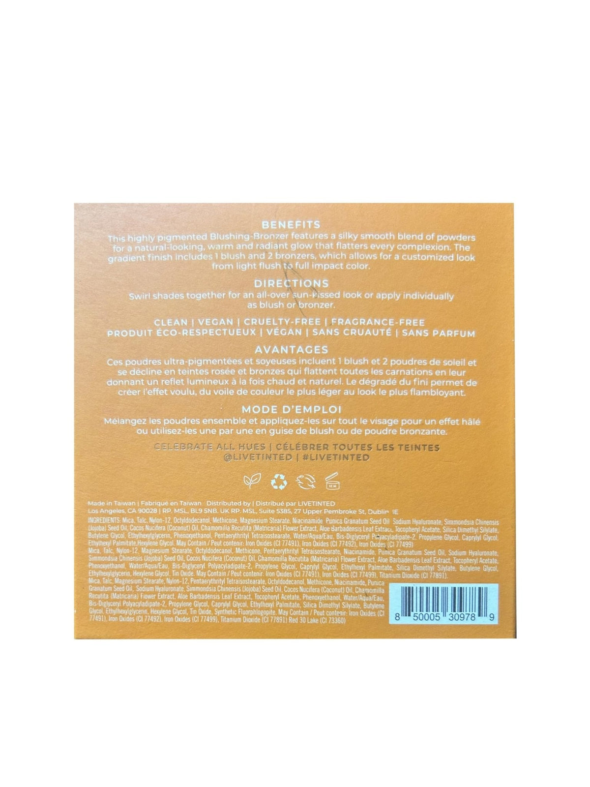 Live Tinted Huebeam Jumbo Gradient Blushing Bronzer - Lightweight, Highly-Pigmented, Buildable & Blendable - Sunkissed, Glowy, Even Toned Skin Face Blush and Bronzer - 15g / 0.5 oz - Maple Wellness Supplements