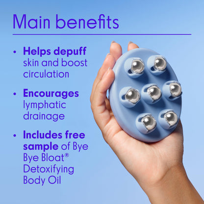 Love Wellness Bye Bye Bloat Lymphatic Massage Roller | Handheld Massager and Body Sculpting Tool | Supports Lymphatic Drainage, Bloating Relief, Skin Hydration & Boost Circulation | 1 Count - Maple Wellness Supplements
