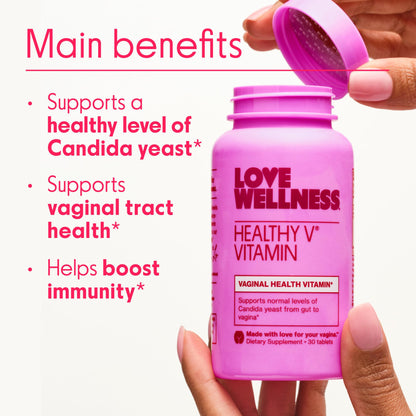 Love Wellness Healthy V Vitamin | Women's Vaginal Health Supplement | pH Balance, Gut Health & Immune Support Supplement | Balance of Candida Yeast with Turmeric, Garlic & Coconut Oil | 30 Count - Maple Wellness Supplements