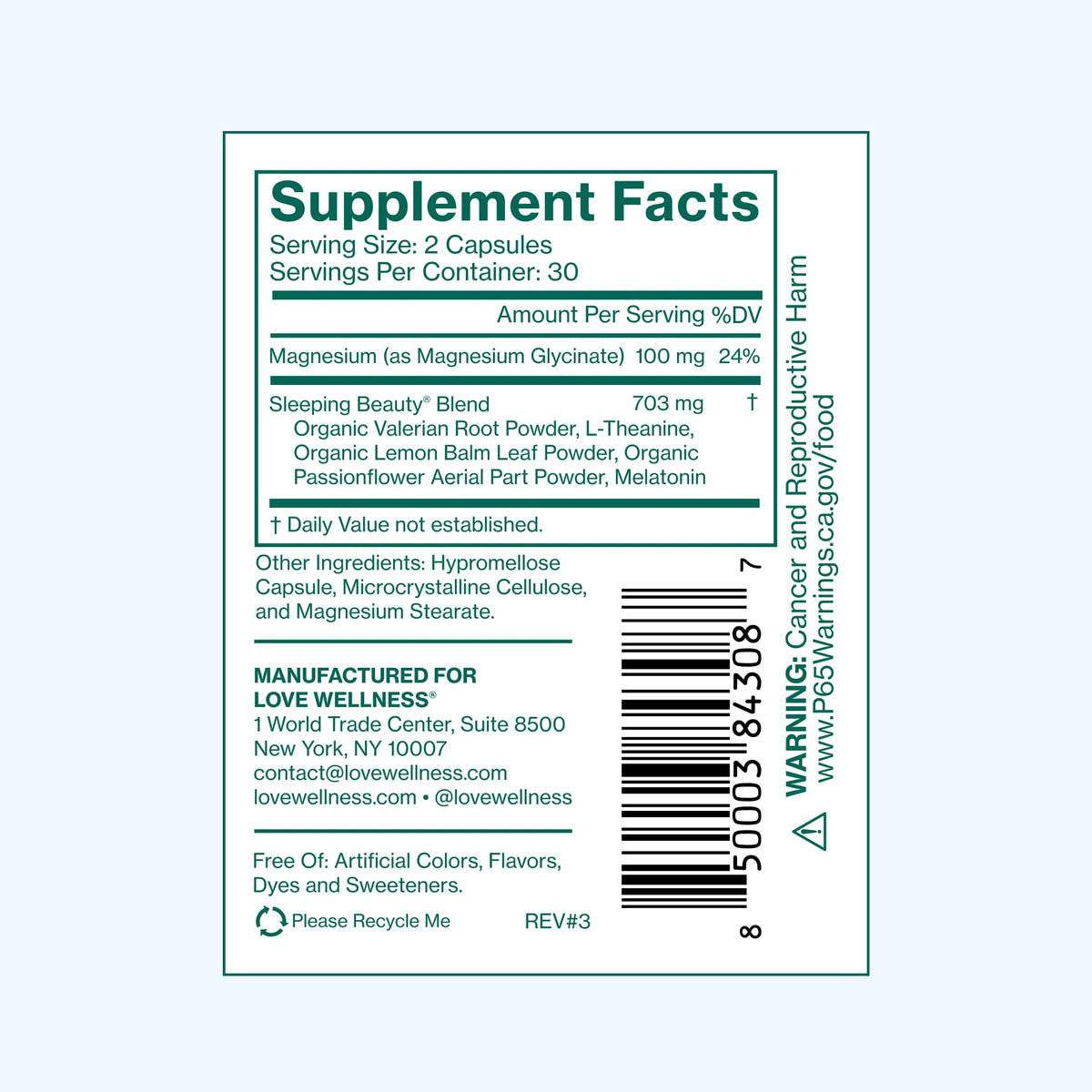 Love Wellness Sleeping Beauty | Sleep Support with Melatonin, Magnesium & L-Theanine | Promotes Restful Sleep, Relaxation & Calmness | Organic Valerian Root Powder & Lemon Balm | 60 Count - Maple Wellness Supplements