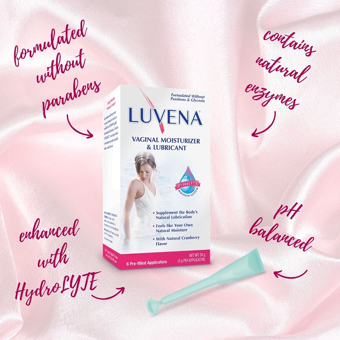 LUVENA Vaginal Moisturizer for Women, Long-Lasting, Intimate Care, Feminine Hydration, Menopause Support, Relieve Dryness & Irritation, Pre-Filled Applicators, pH Balanced, Water-Based, 30g (1 pack) - Maple Wellness Supplements