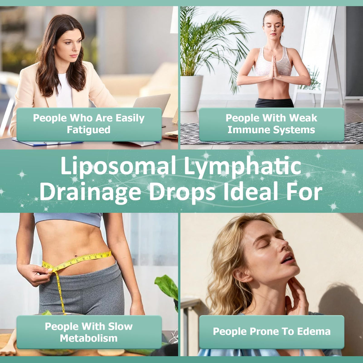 Lymphatic Drainage Drops, 6-IN-1 Lymphatic Complex w. Burdock Dandelion Kelp Cleavers, New Maximum Potency Lymph System Support for Bloat Balance Cortisol Immune Full Body Detox & Skin Vitality - Maple Wellness Supplements