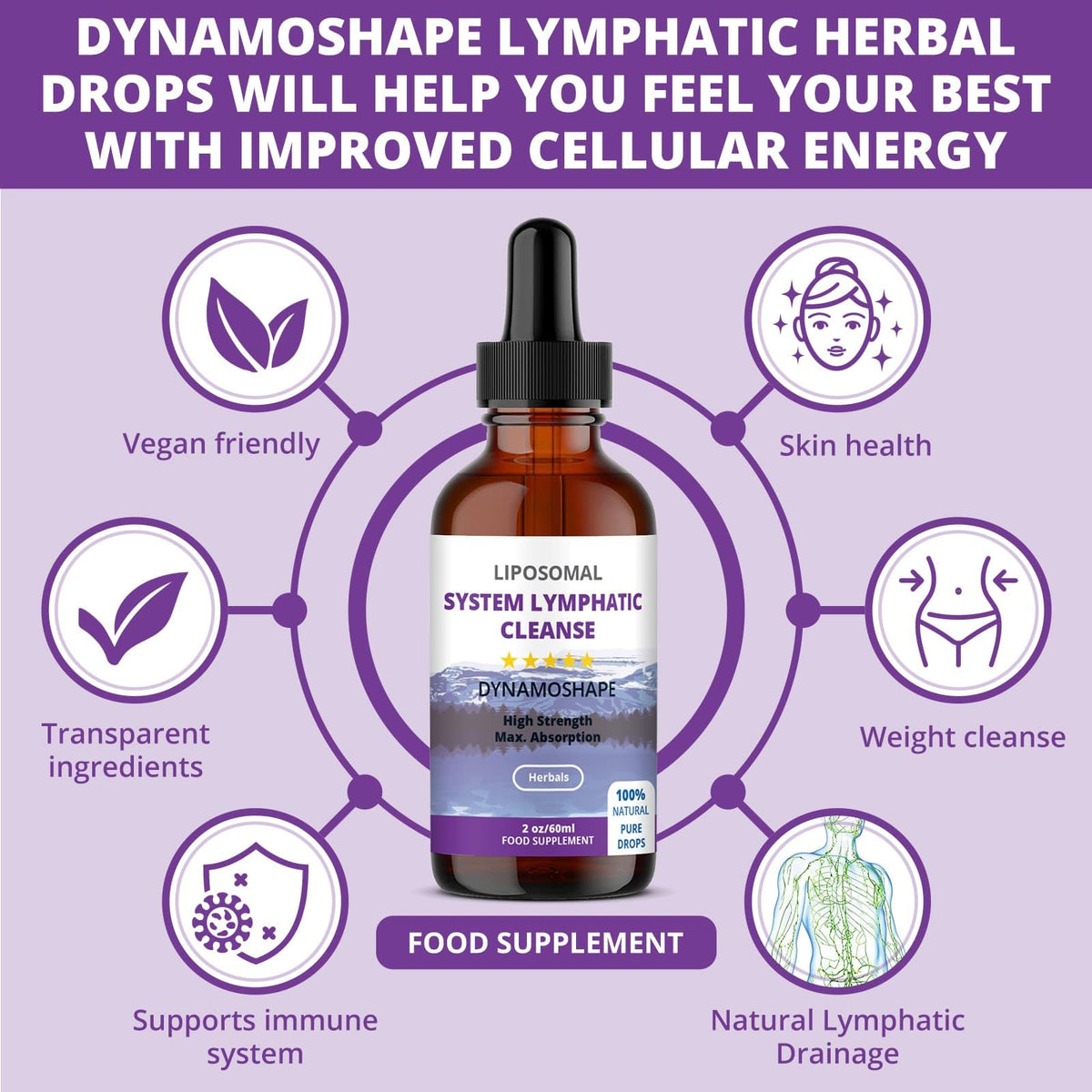 Lymphatic Drainage Drops | Lymphatic Drainage | Organic Lymphatic Drainage for Immune Support | Lymphatic Support Supplement | Vegan | Non-GMO | Gluten Free | 1 Fl Oz… - Maple Wellness Supplements