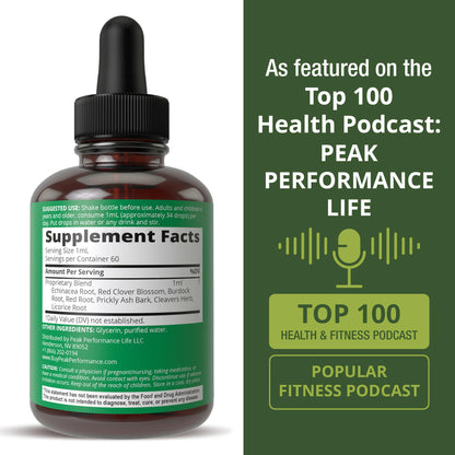 Lymphatic Drainage Drops. Sugar Free 7-in-1 Lymph Detox and Cleanse Support. Vegan Supplement with Echinacea, Red Clover Blossom, Burdock Root, Cleavers Herb, Licorice Root, and More! - Maple Wellness Supplements