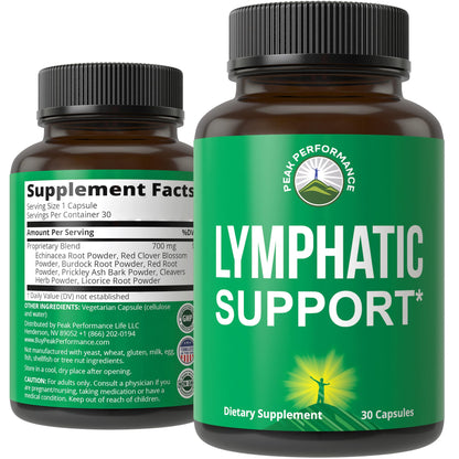 Lymphatic Drainage Supplement. 7-in-1 Lymph System Support Capsules to Detox & Cleanse. with Vegan Ingredients Echinacea Root, Red Clover Blossom, Burdock Root, Red Root, Licorice Root for Women, Men - Maple Wellness Supplements